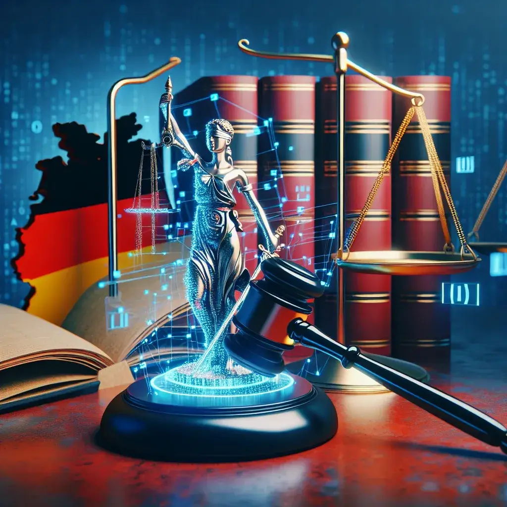 "German rights group representatives discussing legal implications of Meta's AI data usage practices during a press conference."