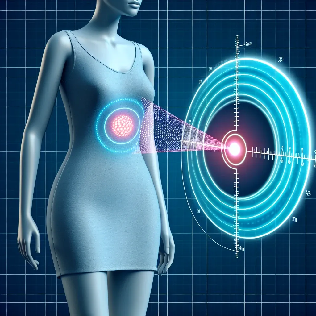 "Millimeter-wave scanning technology device demonstrating its ability to detect early-stage skin cancer through clothing in a clinical setting."