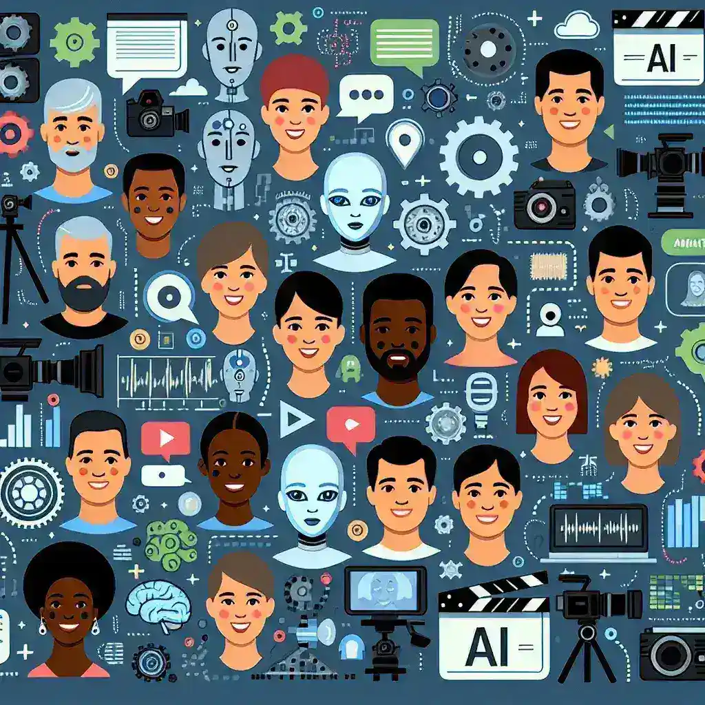 "Content creator using talking head AI video generation tools on a laptop, showcasing the best software options for creating engaging video content."
