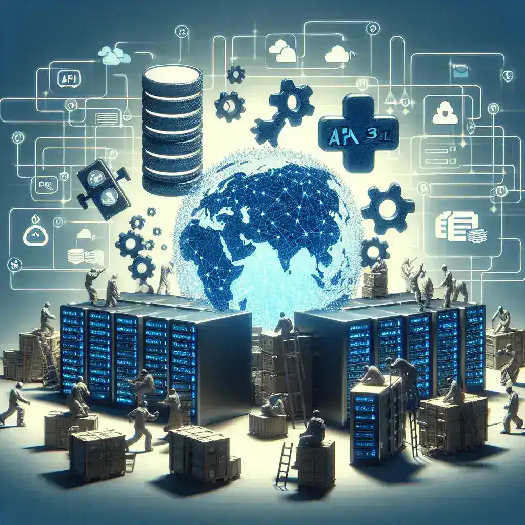 "Developer using code to scrape images and media files through APIs, illustrating best practices for content management and efficient data retrieval."