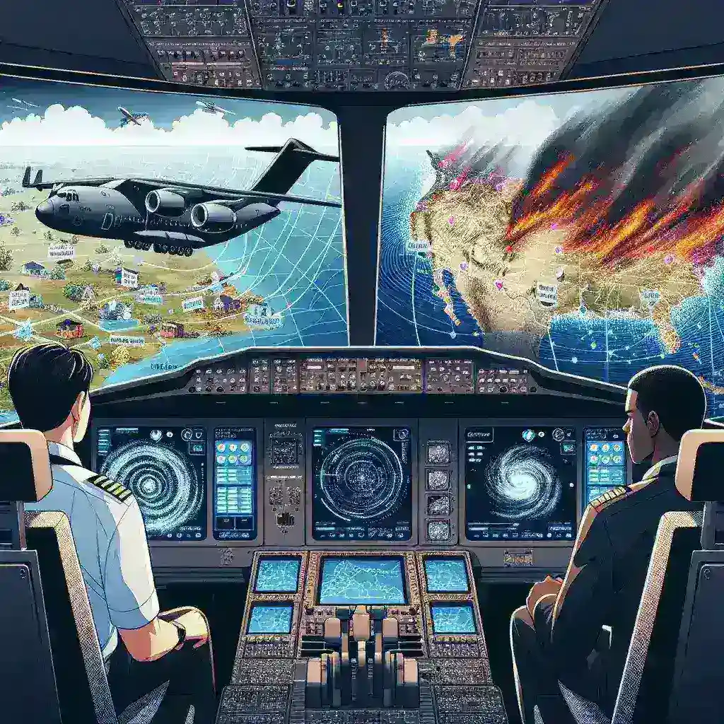 "UPS employee using AI technology to enhance disaster recovery logistics in U.S. states, showcasing innovation in supply chain management and emergency response solutions."